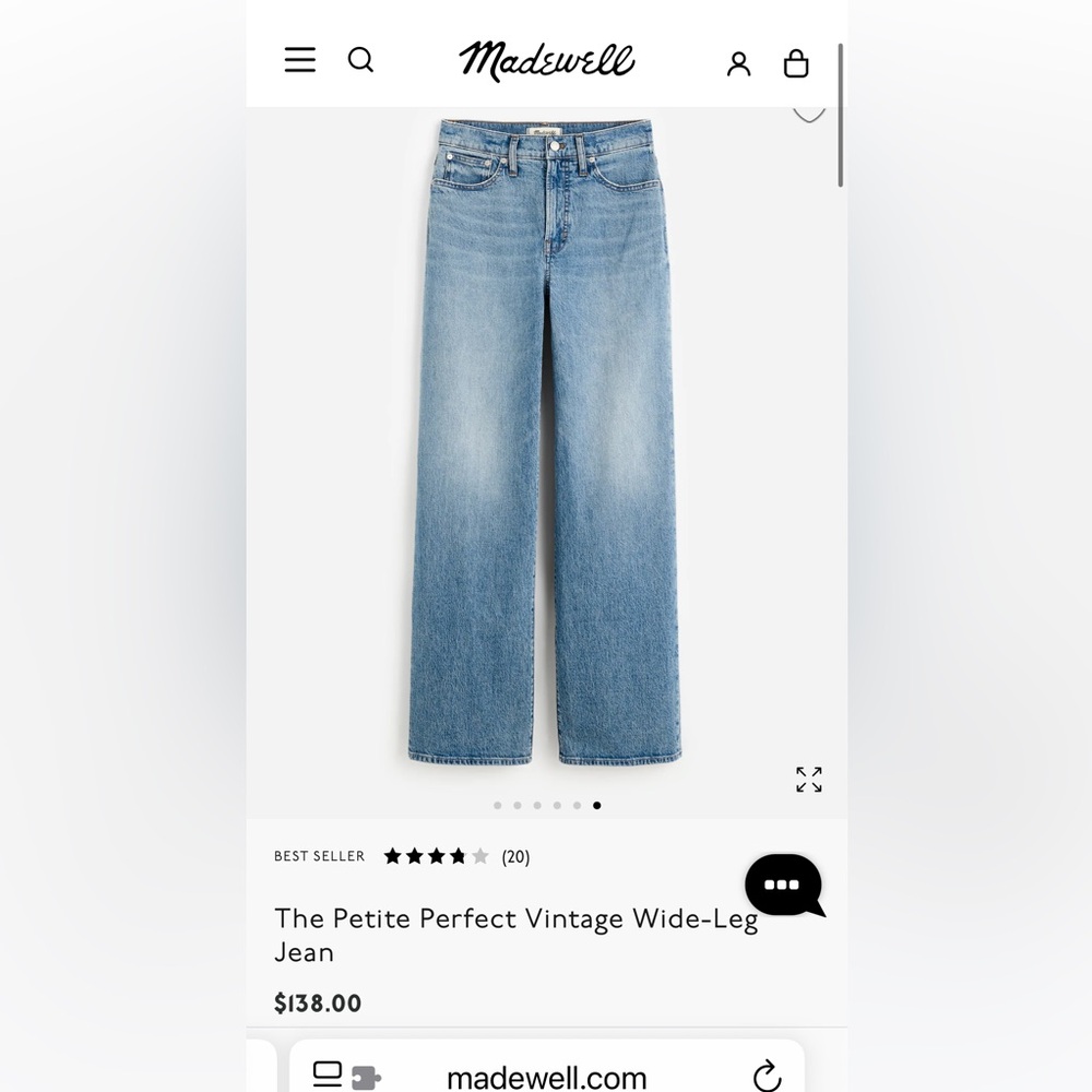 Madewell Petite Perfect Vintage Wide Leg Jean